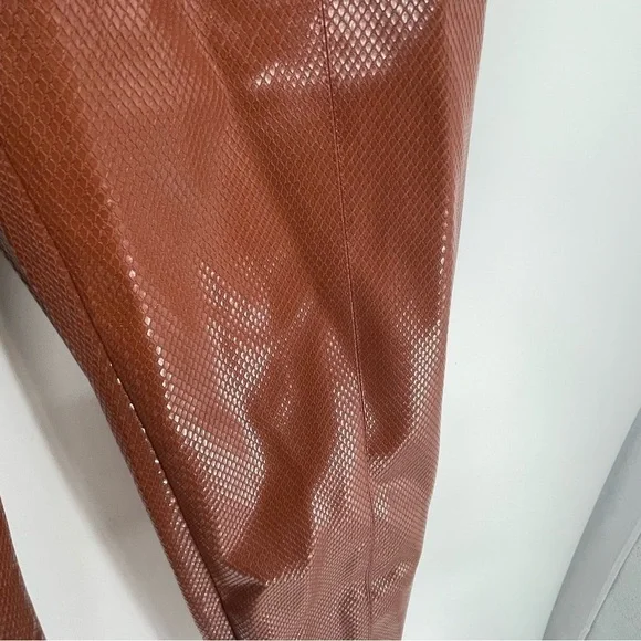 Camila Coelho Filomena Pant in Cognac size Large Women’s Faux Leather Lined - Picture 8 of 13